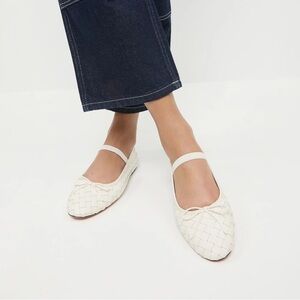 Loeffler Randall cream woven leather ballet flats size 7